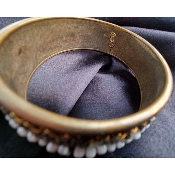 Rare Find Vintage MIRIAM HASKELL Signed 1930s Bangle Bracelet Bronze Toned - Picture 4 of 4